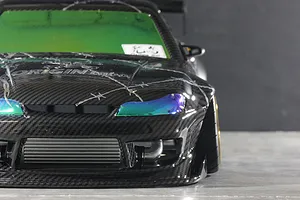 Pandora RC 1/10 Nissan S15 Silvia Raijin Thunder God Unpainted Body Shell - Carbon Edition image 6