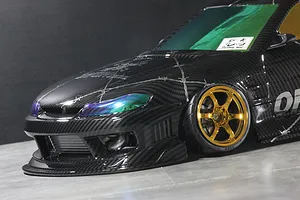 Pandora RC 1/10 Nissan S15 Silvia Raijin Thunder God Unpainted Body Shell - Carbon Edition image 8