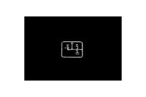 A clear plastic sprue containing small canopy parts for a 1/72 scale model aircraft kit, set against a black background.