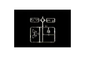 A clear plastic sprue containing canopy and cockpit parts for an Italeri 1/32 scale model aircraft kit.