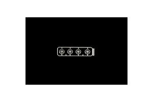A plastic model kit sprue containing four silver-colored car wheels for an Italeri 1/24 scale Fiat 500 Abarth model.