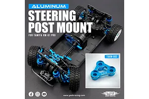 Yeah Racing Aluminium Steering Post Mount - Blue image 3