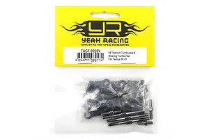Yeah Racing TAGF-002SV titanium turnbuckle and steering tie rod set for Tamiya GF-01 in original yellow and clear plastic packaging.