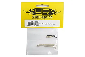 Yeah Racing brass steering linkage set for Axial SCX30 in original yellow and clear plastic packaging.