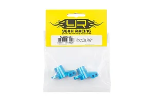 Two blue anodized aluminium rear hubs for Tamiya XM-01 PRO in original Yeah Racing packaging.