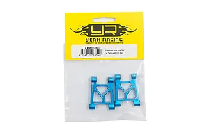 Two blue anodized aluminium rear suspension arms for Tamiya XM-01 PRO in original Yeah Racing packaging.