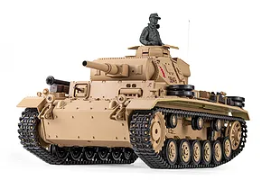 Heng Long German Panzer III Type H RC Tank Electric Tracked 1/16 Scale RTR image 143616