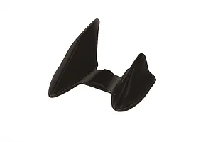 A black plastic dual roof antenna accessory for a 1/10 scale RC car body shell, shown against a white background.