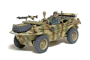Tamiya 1/35 German Schwimmwagen T166 Wide Wheel Version Scaled Plastic Model Kit image 144607