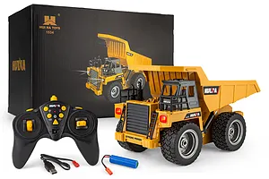 HuiNa 1534 Dump Truck RC Construction Vehicle Electric 4WD 1/18 Scale RTR - Yellow image 144796