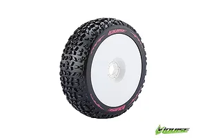 Louise 3.3" B-Mazinger Tyres on White Dished Rims - Glued Wheels 2Pcs