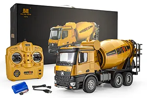 Huina Cement Mixer Truck RC Construction Vehicle Electric 4WD 1/14 Scale RTR image 145116