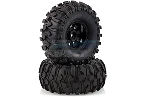 Louise 1.9" CR Rowdy Tyres on Black 9 Spoke Rims - Glued Wheels 2Pcs image 14519