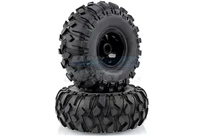 Louise 2.2" CR Rowdy Tyres on Black 8 Spoke Rims - Glued Wheels 2Pcs image 14548