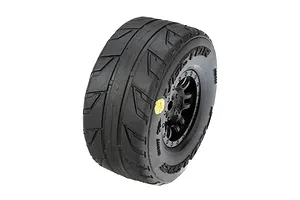 Pro-Line 1/16 Vector Front &amp;amp; Rear Tyres on Black Split Six Rims - Glued Wheels 4Pcs image 2
