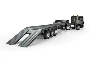 HuiNa 1318 RC Semi Truck Electric 4WD 1/24 Scale RTR with Flatbed Trailer - Silver image 146016