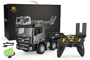 HuiNa 1318 RC Semi Truck Electric 4WD 1/24 Scale RTR with Flatbed Trailer - Silver image 146017