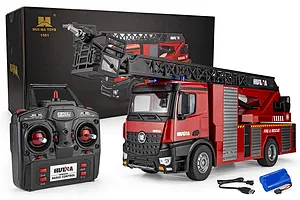 Huina Fire Truck with Water Cannon and Ladder RC Fire Truck Electric 2WD 1/14 Scale RTR image 146250
