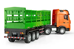 HuiNa 1312 RC Semi Truck Electric 4WD 1/18 Scale RTR - Orange/Green image 146351