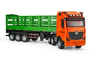 HuiNa 1312 RC Semi Truck Electric 4WD 1/18 Scale RTR - Orange/Green image 146352
