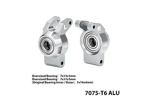 GPM Aluminium Rear Hubs with Larger Bearings 2Pcs - Silver