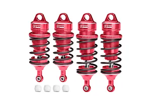 GPM Aluminium 78mm Front &amp; 88mm Rear Adjustable Shocks 4Pcs - Red