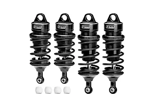 GPM Aluminium 78mm Front &amp; 88mm Rear Adjustable Shocks 4Pcs - Black