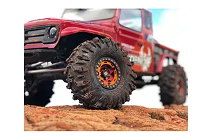 Boom Racing 1.9" AGGRESSOR GEKKO Red Rock Crawler Tyres with Rock Monster Green Foam Inserts 2Pcs image 147016