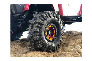 Boom Racing 1.9" AGGRESSOR GEKKO Red Rock Crawler Tyres with Rock Monster Green Foam Inserts 2Pcs image 147018