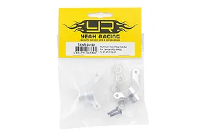 Yeah Racing aluminium rear hub set for Tamiya RC cars in original yellow and clear plastic packaging.