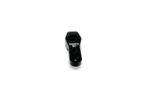 A black Reefs RC sub micro servo horn viewed from above against a white background.