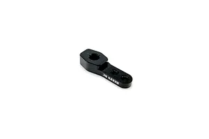 A black Reefs RC Pro Sub Micro servo horn viewed from an angle on a white background.