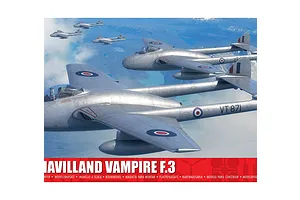 Airfix 1/48 De Havilland Vampire F.3 Jet Scaled Plastic Model Kit