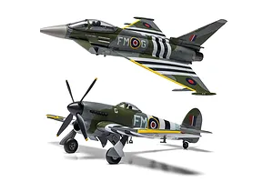 Airfix 1/72 Eurofighter Typhoon FGR.4 &amp;quot;Moggy&amp;quot; &amp;amp; Hawker Typhoon Mk.IB Scaled Plastic Model Kit - Twin Pack image 147179