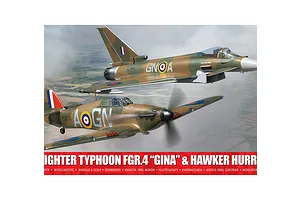 Airfix 1/72 Eurofighter Typhoon FGR.4 "Gina" &amp; Hawker Hurricane Mk.I Scaled Plastic Model Kit - Twin Pack