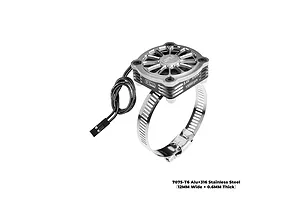 GPM Aluminium 28-42mm Adjustable Mount with 40x40mm Cooling Fan - Silver