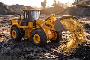 HuiNa 1552 RC Front Loader Electric 2WD 1/16 Scale RTR - Yellow image 147573