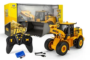 HuiNa 1552 RC Front Loader Electric 2WD 1/16 Scale RTR - Yellow image 147574