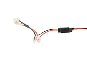 Rovan Gen 3 remote kill switch wiring harness with spade connectors and a black electronic module on a white background.