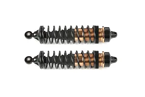 Two Rovan aluminium adjustable rear shock absorbers in bronze and black finish, shown side-by-side against a white background.