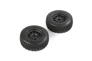 Rovan 1/5 5SC Front Tyres on Black Rims - Beadlock Wheels 2Pcs image 4