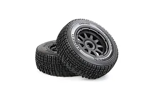 Rovan 1/5 5SC Front Tyres on Black Rims - Beadlock Wheels 2Pcs image 7