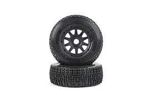 Rovan 1/5 5SC Front Tyres on Black Rims - Beadlock Wheels 2Pcs image 8