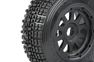 Rovan 1/5 5SC Front Tyres on Black Rims - Beadlock Wheels 2Pcs image 2