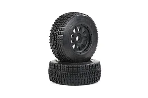 Rovan 1/5 5SC Tyres on Black Rims - Beadlock Wheels 2Pcs