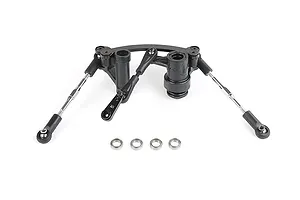 Rovan Aluminium Steering Bell Crank/Drag Link Assembly - Black image 3