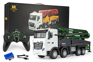 HuiNa 1381 RC Concrete Pump Truck Electric 4WD 1/18 Scale RTR - Grey image 148070
