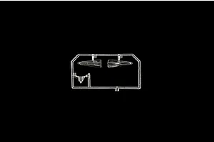 A clear plastic sprue containing a model aircraft canopy and small cockpit part for an Italeri 1/72 scale model kit.