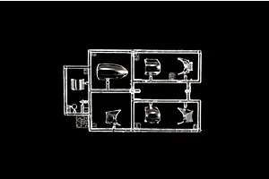 A clear plastic sprue containing various canopy and cockpit parts for a 1/48 scale model aircraft kit.