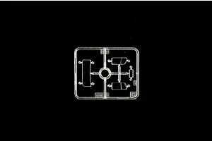 A clear plastic sprue containing small window parts for an Italeri 1/35 scale model kit, set against a black background.